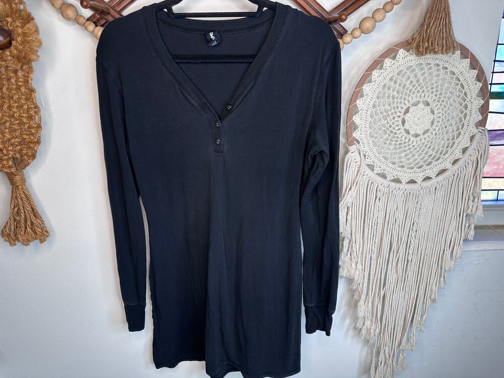 Skims Black Onyx Sleep Henley Dress